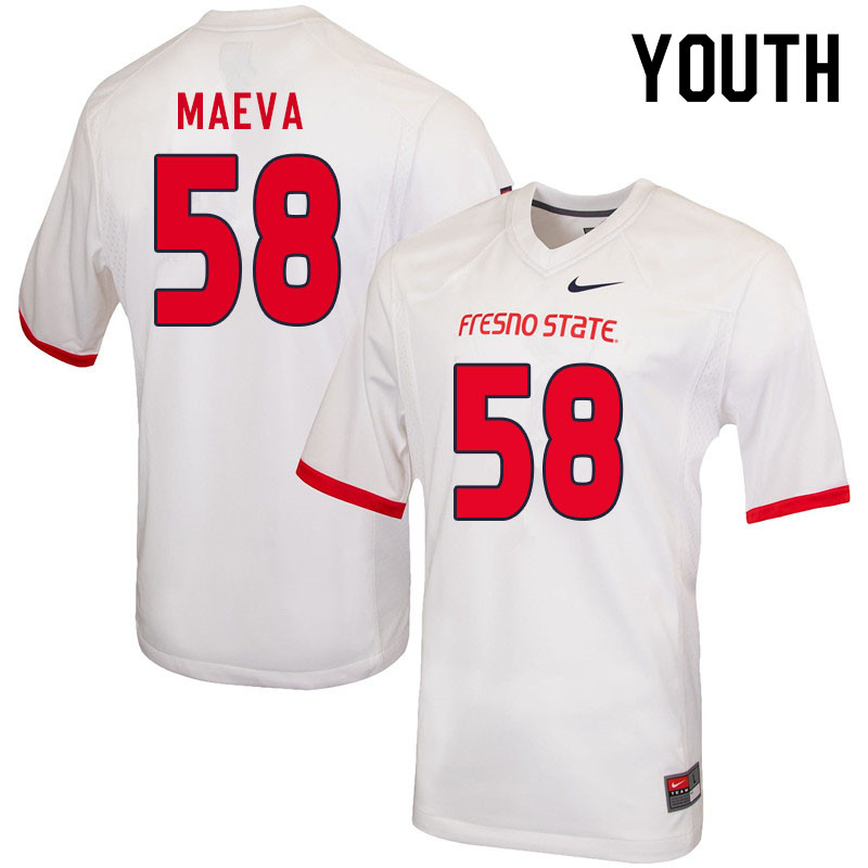 Youth #58 Tyson Maeva Fresno State Bulldogs College Football Jerseys Sale-White - Click Image to Close